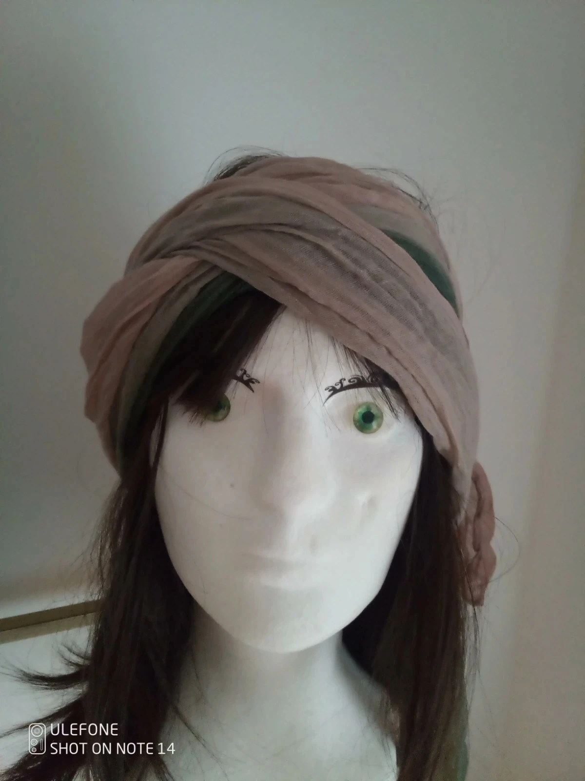 Foulard tye and Dye rose et vert